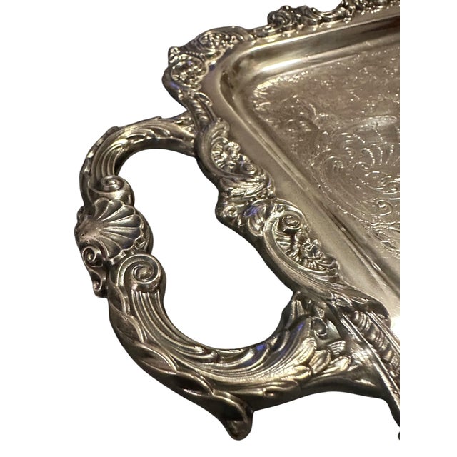 Mid 20th Century Vintage Towle Silversmiths Rectangular Serving Tray For Sale - Image 5 of 12