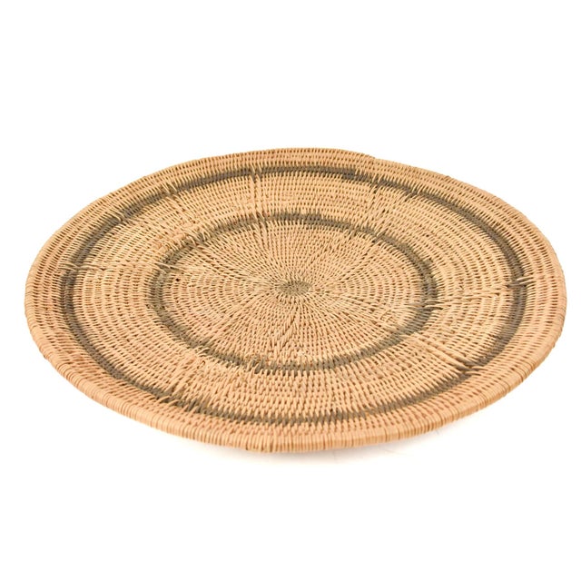 Early 20th Century Early 20th Century Makenge Flat Wedding Basket Zambia 16 Inch For Sale - Image 5 of 7