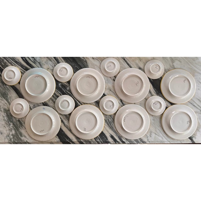 Italian LastChance!16 Pieces Vintage Italian Ceramiche Hand Painted Salad and Olive Oil Plates For Sale - Image 3 of 12