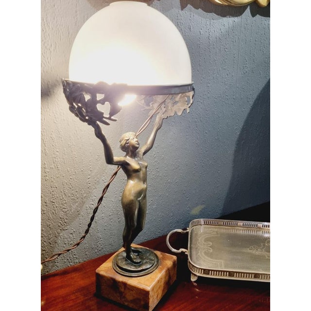 Art Nouveau Bronze and Glass Table Lamp, 1920s For Sale - Image 15 of 17