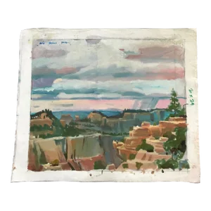 Red Rock Formations on a Blue Sky Day Original Oil Painting