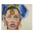 Vintage 1950's Woman in Bold Headdress Portrait Painting For Sale