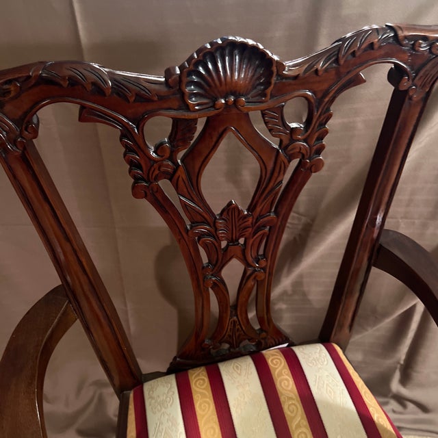 20th Century Chippendale Style Mahogany Chairs For Sale - Image 4 of 12