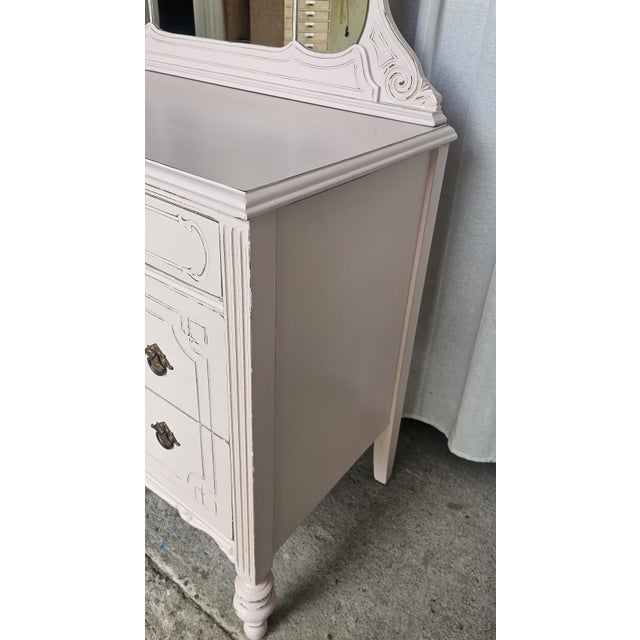 Pink Vintage Pink Dresser With Detachable Mirror For Sale - Image 8 of 13