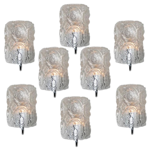 Clear Chrome Glass Wall Light by Helena Tynell for Limburg, 1960