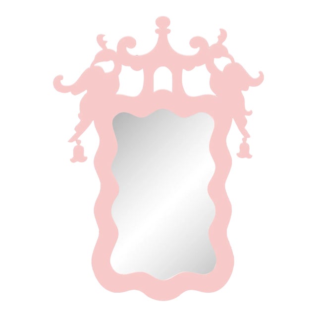 Fleur Home x Aldous Bertram Rococo Mirror in Authentic Pink, 34x46 For Sale