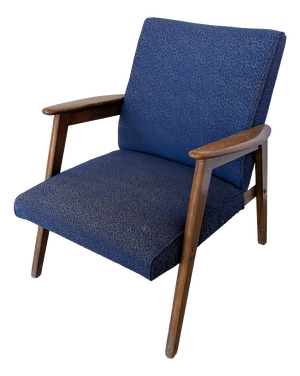 Mid-Century Modern Royal Blue Lounge Chair, 1970s