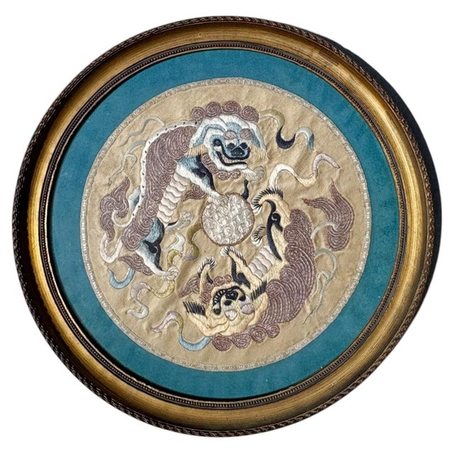 Silk Embroidered Artwork in Gilt Frame, France, 19th Century For Sale - Image 15 of 15