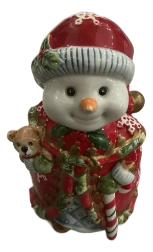 Fitz and Floyd Christmas Snowmen Salt and Pepper Shaker, Retired 2005