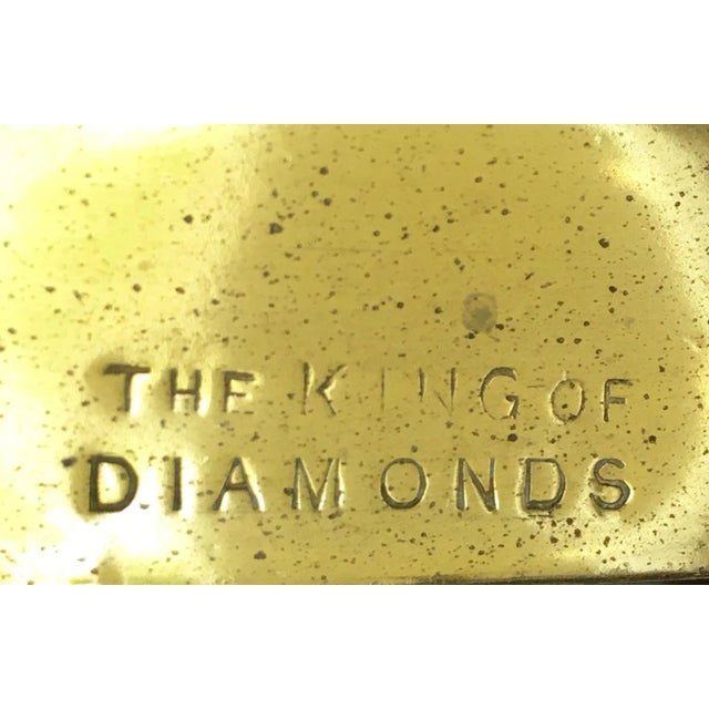 Late 19th Century English Antique King of Diamonds Brass Candlesticks, a Pair For Sale In Boston - Image 6 of 8