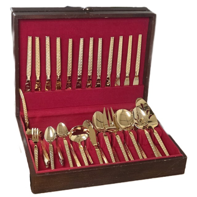 Vintage Gold Electroplate "Trocadero" Hostess & Serving Flatware- 53 Piece Collection For Sale - Image 18 of 18