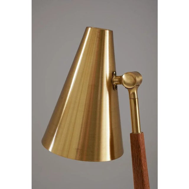 Wood Mid-Century Scandinavian Table Lamp in Brass & Oak from Falkenbergs For Sale - Image 7 of 13