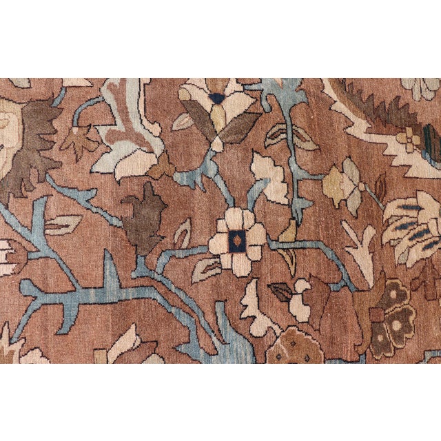 Antique Persian Serapi Rug With Grand Medallion and Expansive Botanical Design For Sale - Image 14 of 16