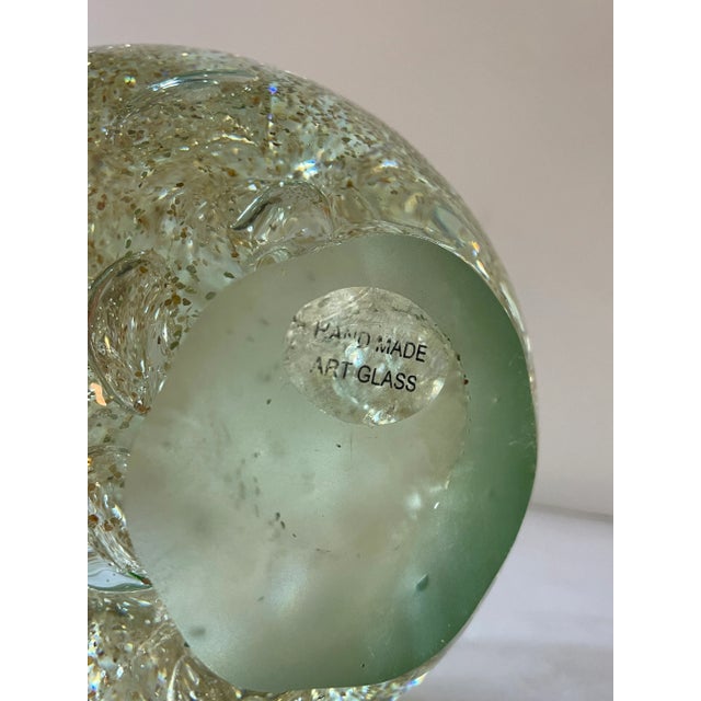 Late 20th Century Large Vintage Art Glass Sphere Paper Weight For Sale - Image 5 of 10