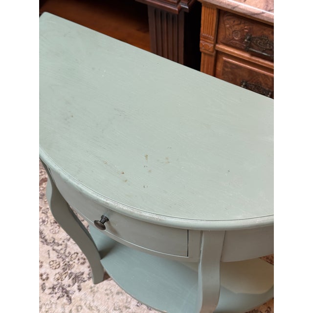 Safavieh Jan Demilune Console, Slate Teal For Sale - Image 10 of 12