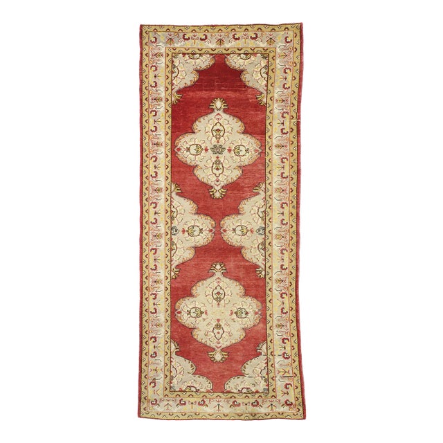Vintage Turkish Oushak Runner - 04'07 X 11’00 For Sale