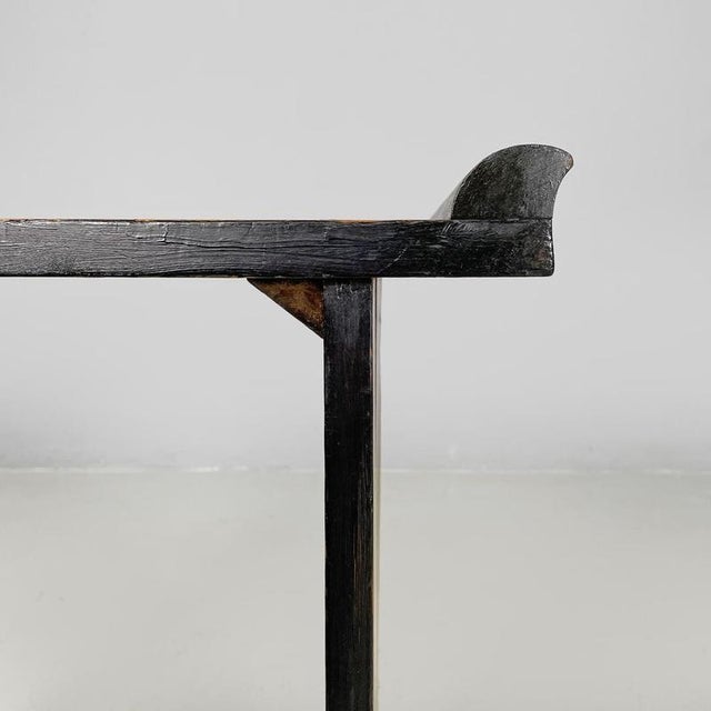 Italian Art Deco Wooden Coffee Table with Painted Black Rounded Profiles, 1940s For Sale - Image 9 of 18