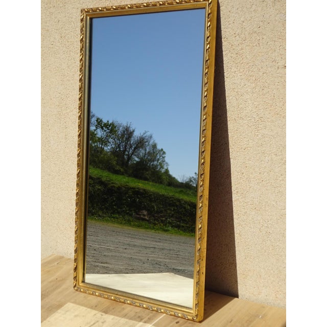 Wood and Gilded Stucco Mirror, 1950s For Sale - Image 6 of 13