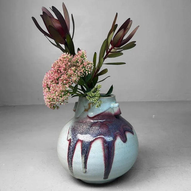 Mid-Century Modern Japanese Ceramic Ikebana Vase, 1980s For Sale - Image 3 of 18