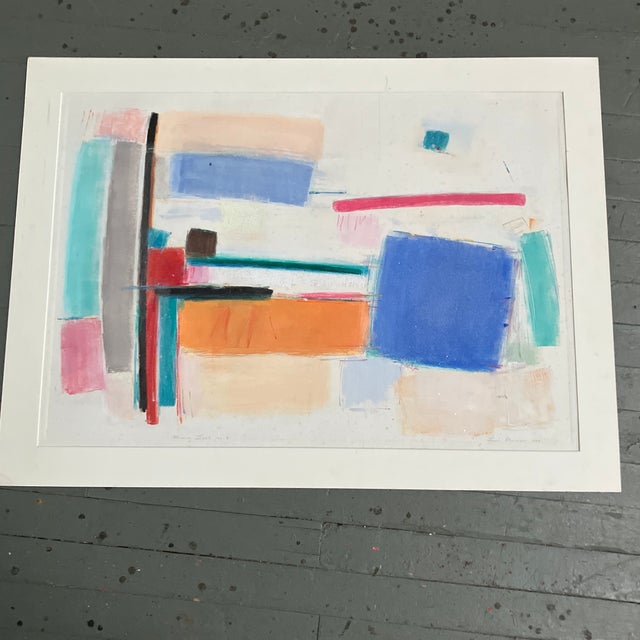 1980’s Original Large Abstract Pastel Drawing “Harmony Lights No 6” Signed For Sale - Image 10 of 12