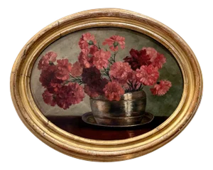 Still Life, Late 19th-Early 20th Century, Oil Painting on Cardboard, Framed