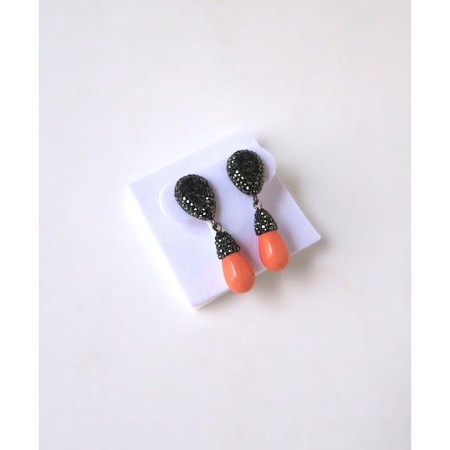 Metal Coral-Esque Dangle Drop Pierced Earrings, Circa Late-20th Century, Pair For Sale - Image 7 of 16