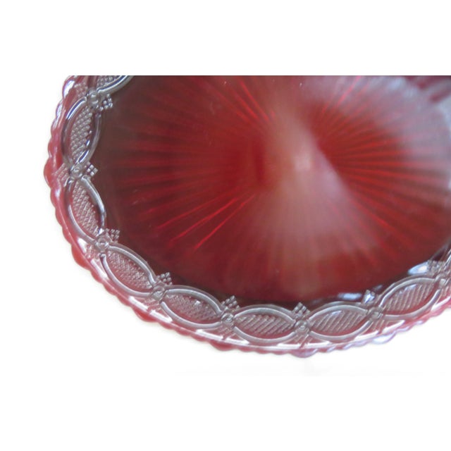 Glass Avon 1876 Cape Cod Collection Ruby Red Oval Serving Plate For Sale - Image 7 of 12