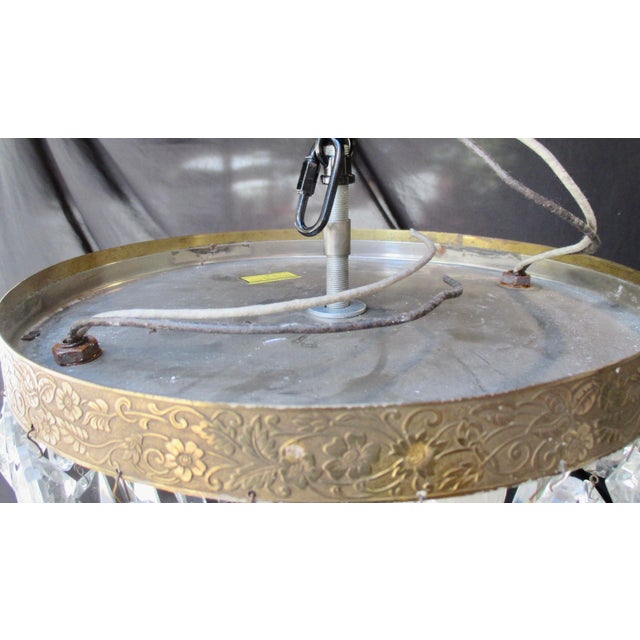 Early 20th Century Louis XVI Crystal Basket Flush Mount For Sale - Image 5 of 15