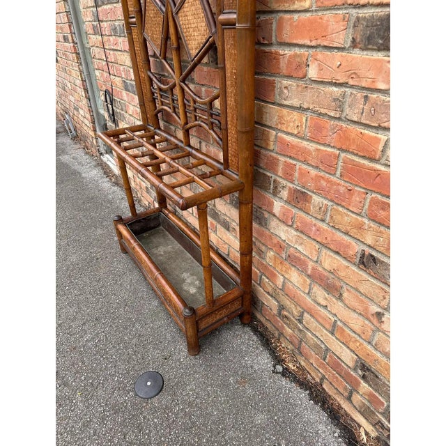 Mid-Century Modern 19th Century English Bamboo Hall Tree For Sale - Image 3 of 11
