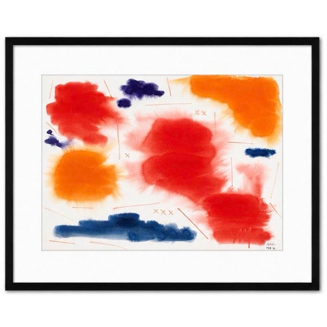 Red 1980s Museum Abstract Expressionist Artist James McCray, Painting for Sale -Dated ‘85, Signed 22.25” X 31” For Sale - Image 8 of 9