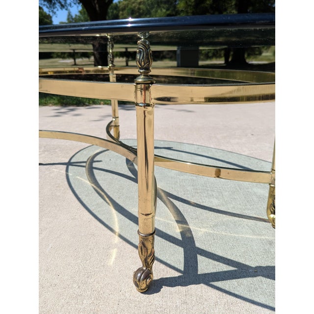 Vintage Labarge Regency Brass and Glass Cocktail Table For Sale - Image 13 of 18