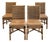 Vintage Coastal Style Rattan & Rawhide Dining Chairs by Palecek - Set of 4 For Sale