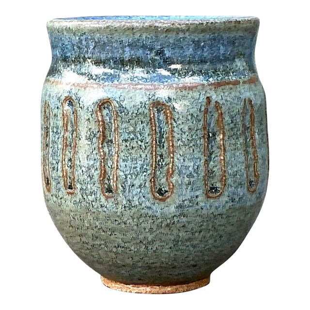 Vintage Boho Original Studio Pottery Small Vase For Sale