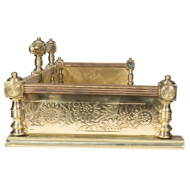 English Aesthetic Movement Brass Fire Fender For Sale - Image 9 of 10