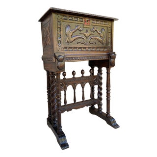 Antique Spanish Renaissance Bar Cabinet in Oak, 1890 For Sale