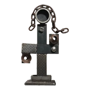 Vintage Brutalist Found Object Anthropomorphic Assemblage Metal Sculpture