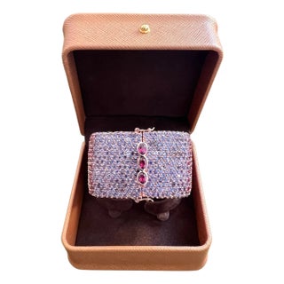 Bochic "Capri" Vintage Ruby & Purple Amethyst Bangle Set In 18K Gold & Silver For Sale