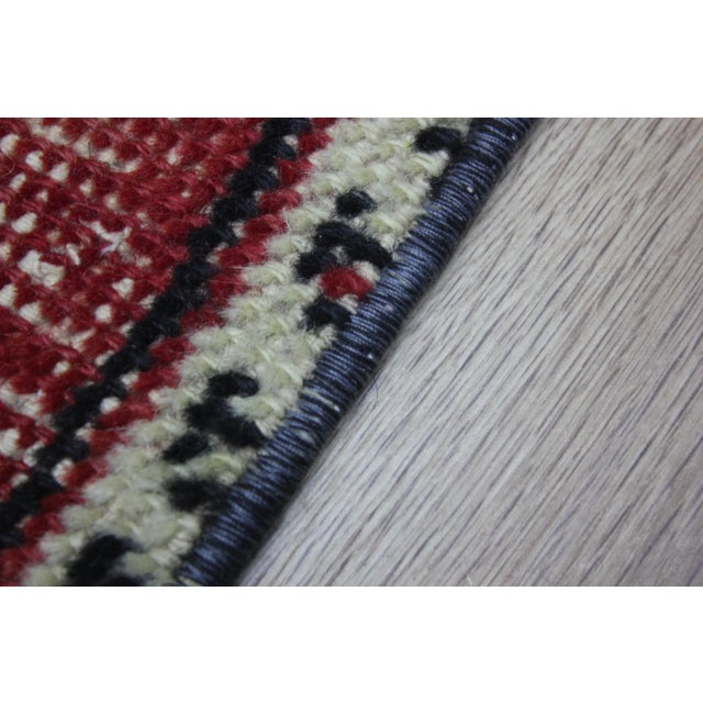 1980s Turkish Red Medallion Yastik Rug For Sale - Image 10 of 13