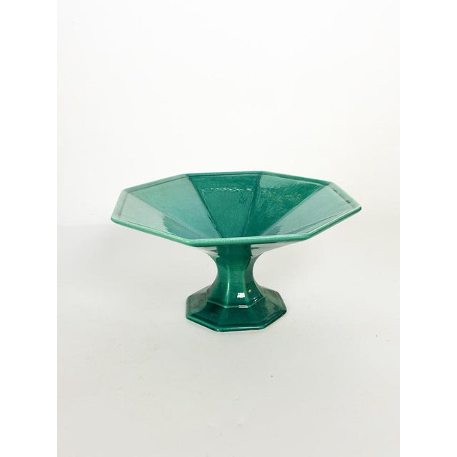 Art Deco Style Green and Blue Fruit Bowl, France, 1940s For Sale - Image 4 of 12