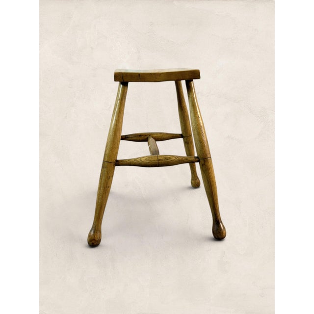 Brown 19th Century English Sycamore Dairy Stool, Circa 1860 For Sale - Image 8 of 9