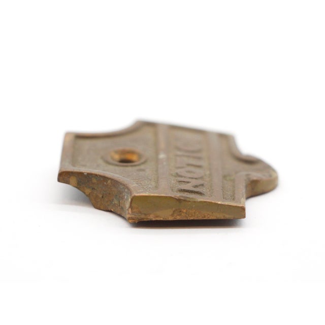 Traditional Antique Bronze Inscribed Notice Label Plate For Sale - Image 3 of 4