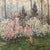 Textile Impressionistic French Landscape Painting on Canvas" Blooming Trees" Signed Framed Circa 1934 For Sale - Image 7 of 12