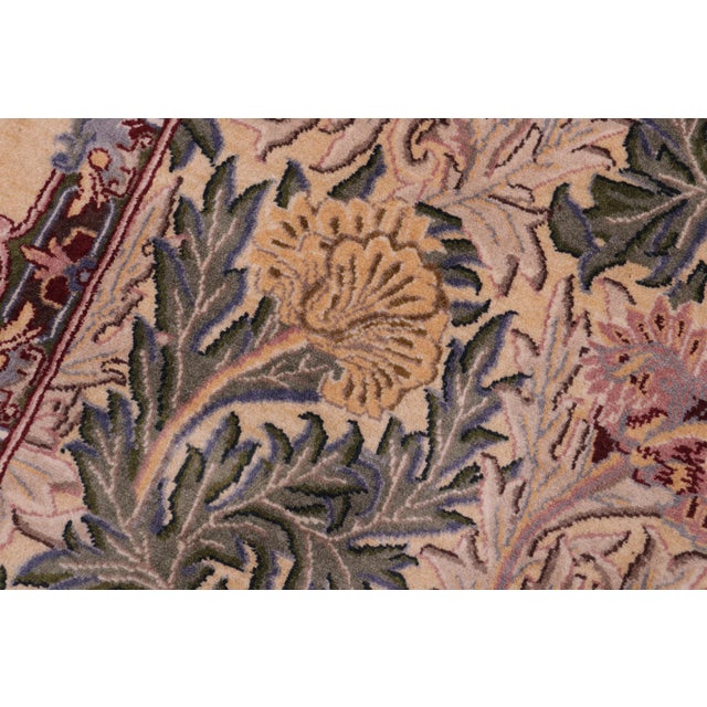 Floral 1990's Pak-Persian Gold/Gold Wool Rug - 2'1'' X 4'4'' For Sale - Image 4 of 9