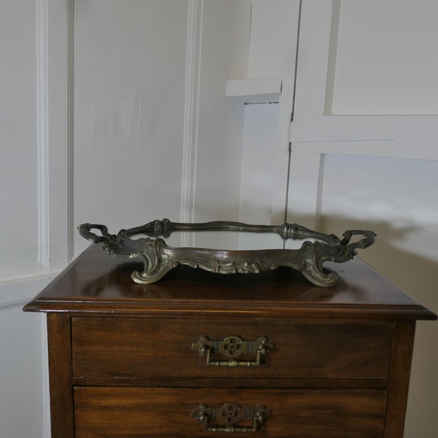 Rococo Style Silver-Plated Sideboard Mirror Tray For Sale - Image 9 of 10