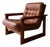 Vintage Lounge Chair in Teak and Leather, 1960s For Sale