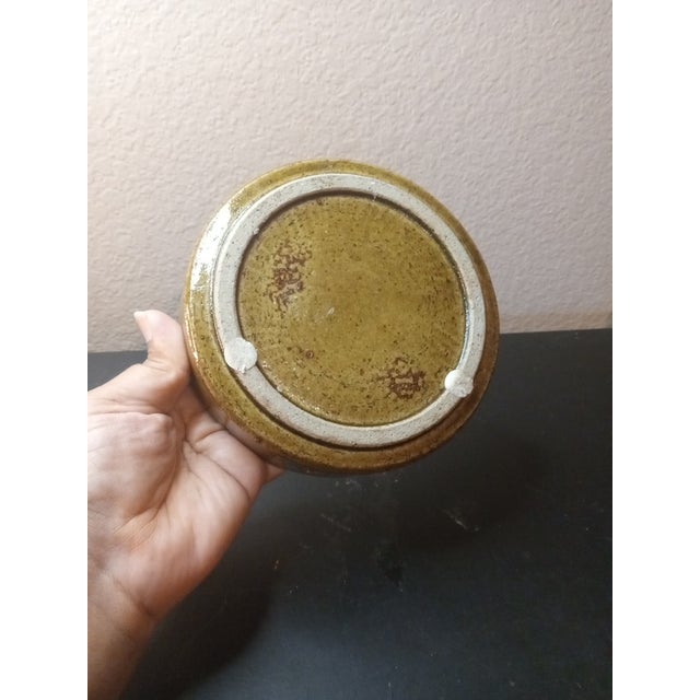 Mid-Century Modern 1970s Otagiri Glazed Stoneware Chartreuse Bowl, Made in Japan For Sale - Image 3 of 5