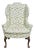 Early 20th Century Chippendale Mahogany Wing Chair Carved Ball & Claw Feet Needpoint Fabric For Sale