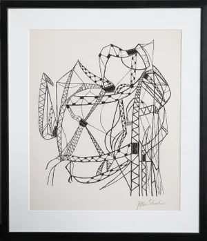 Ben Shahn Many Cities from the Rilke Portfolio, Framed Lithograph by Ben Shahn 1968