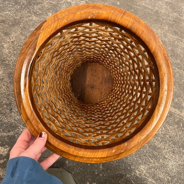 Rude Osolnik Rude Osolnik Danish American Modern Woven Wastebasket For Sale - Image 4 of 12