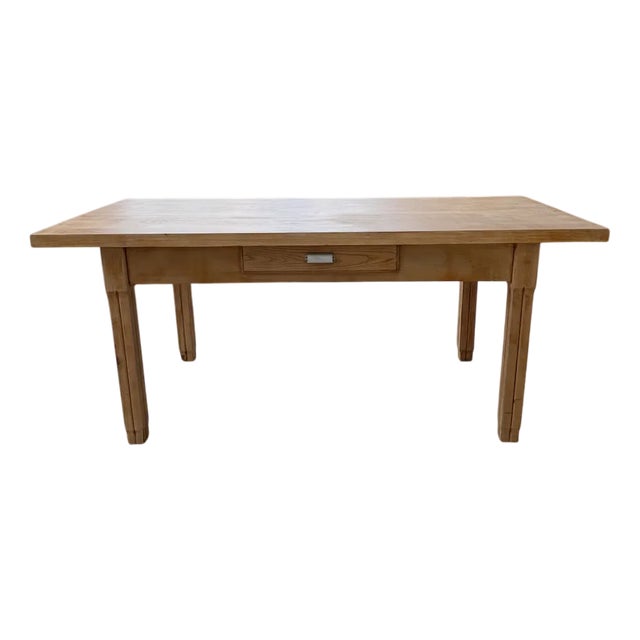 Oak Farmhouse Table, 1950s For Sale